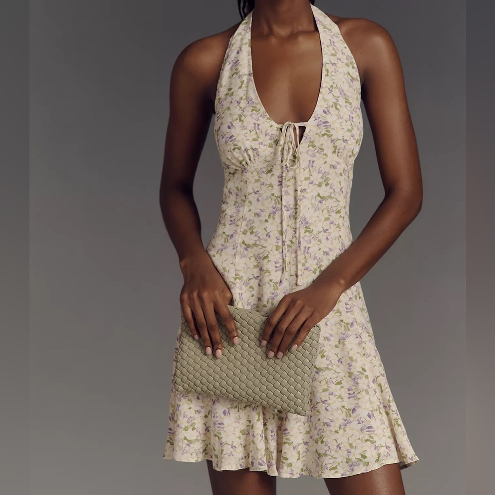 NWTS ANTHRO HALTER MINI DRESS (L)